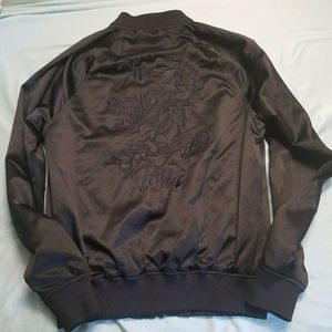 Divided Satin Dragon Bomber Jacket